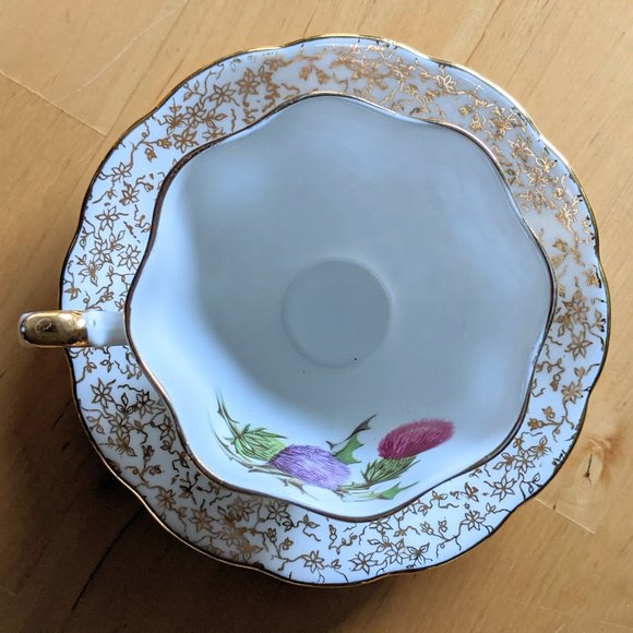 🇬🇧 Vintage Scottish Thistle English China Teacup - Picture 3 of 5